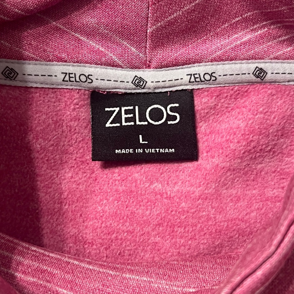 Zelos Pink & White Striped Turtleneck Sweatshirt L - Picture 3 of 6